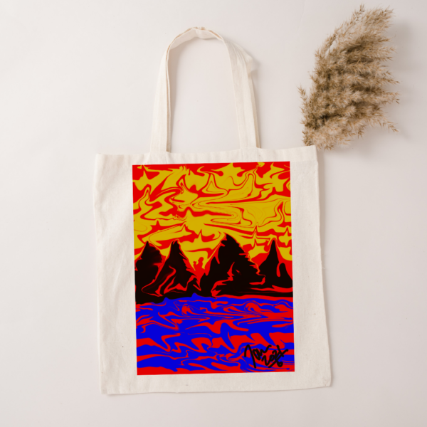 Volcano Landscape Wearable Art Tote Bag